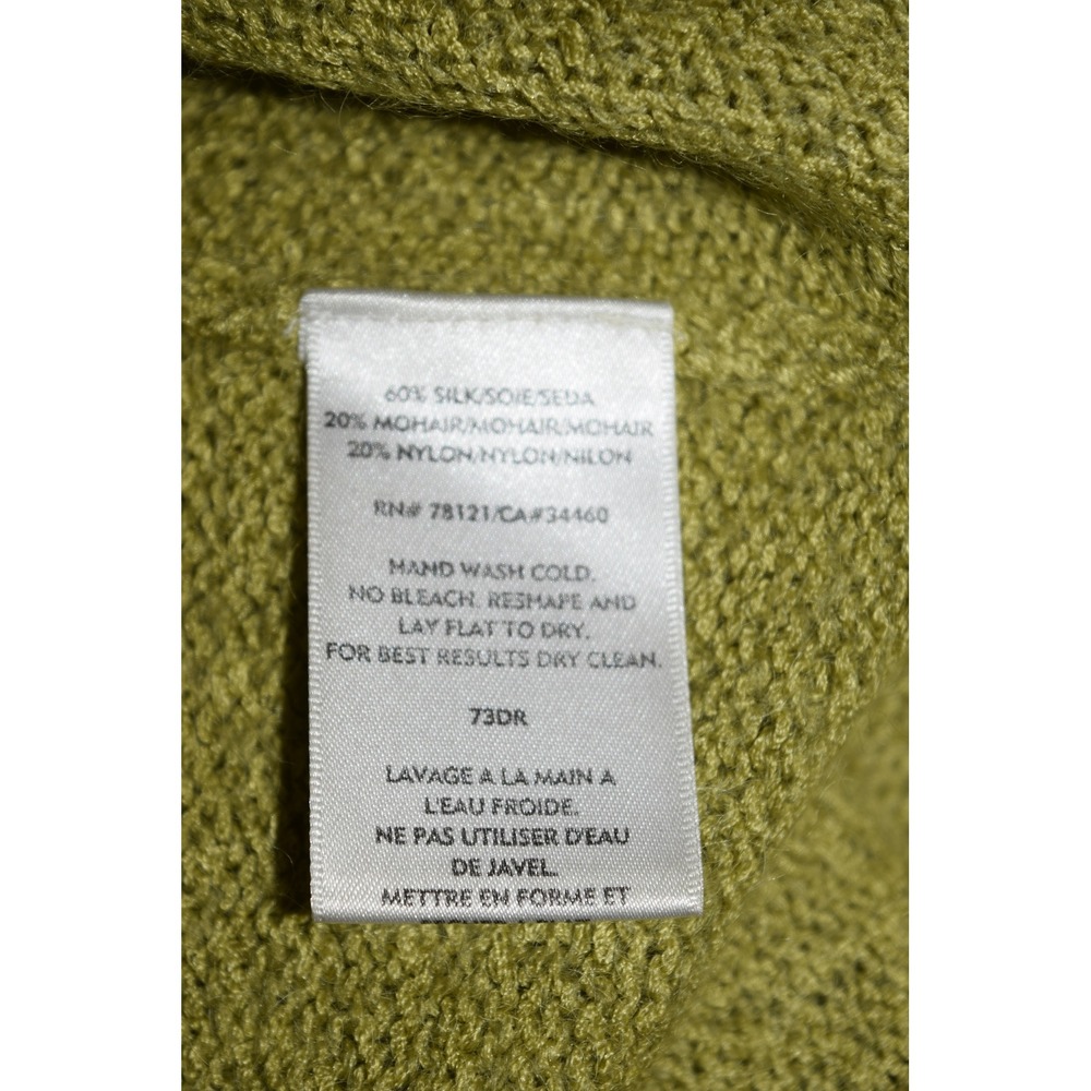 Eileen Fisher Cardigan Women L Green Excellent Silk Mohair V-Neck Button Front - Picture 6 of 6